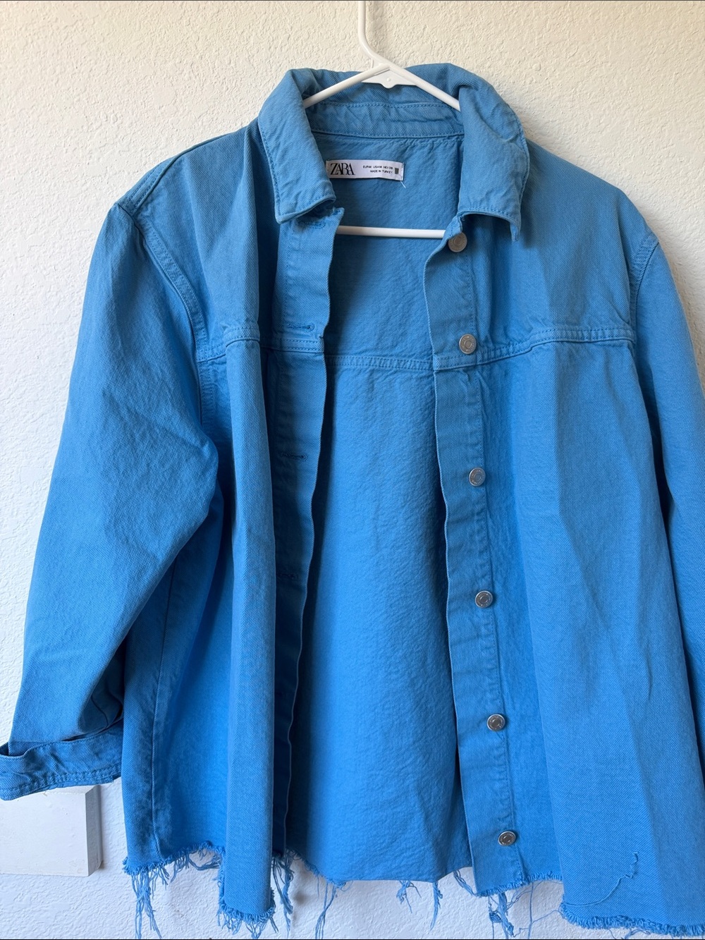 Zara Blue Colored Jean Jacket Denim Size M